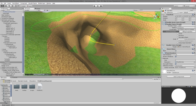 Here I demonstrate how I can create curves to make tunnels in the landscape. These can be resized to fit its purpose.