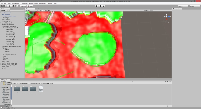 Then you connect it to the system, whihc makes the tool color the area of the curve green.