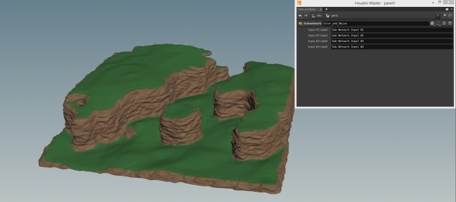 This is the complete scene with cliffs and subdividers applied.